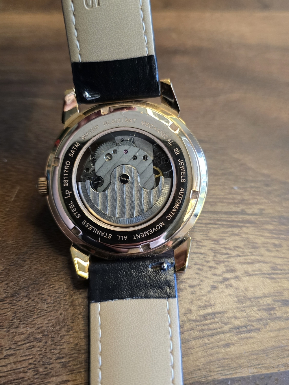 Automatic Lucian Piccard Open Heart Moon Phase With Exhibition Back In Rose Gold - Picture 5 of 10